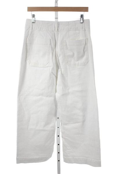 Maeve Anthropologie Women Cropped White High Rise Pants Size 29