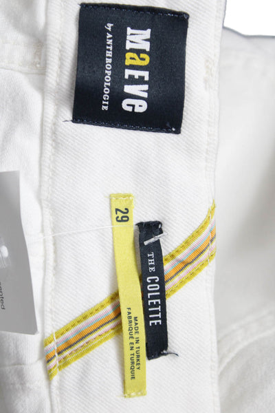 Maeve Anthropologie Women Cropped White High Rise Pants Size 29