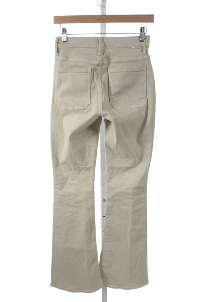 Mother Womens 90s Beige Mid Rise Jeans 31 Inseam Cotton Blend Size 26