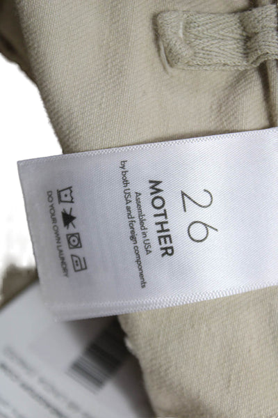 Mother Womens 90s Beige Mid Rise Jeans 31 Inseam Cotton Blend Size 26