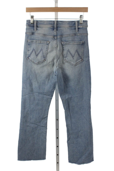 Mother Women Cropped Mom Jeans Light Blue Mid Rise Size 28
