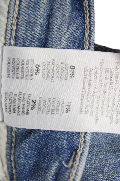 Mother Women Cropped Mom Jeans Light Blue Mid Rise Size 28