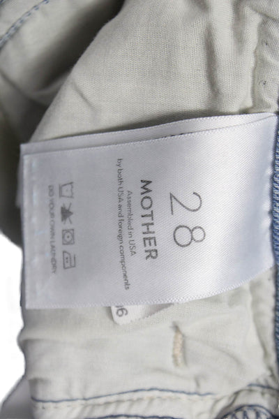 Mother Women Cropped Mom Jeans Light Blue Mid Rise Size 28