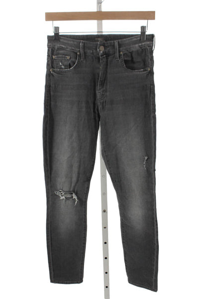 Mother Womens Skinny Ankle Jeans Dark Gray Mid Rise Cotton Stretch Size 27