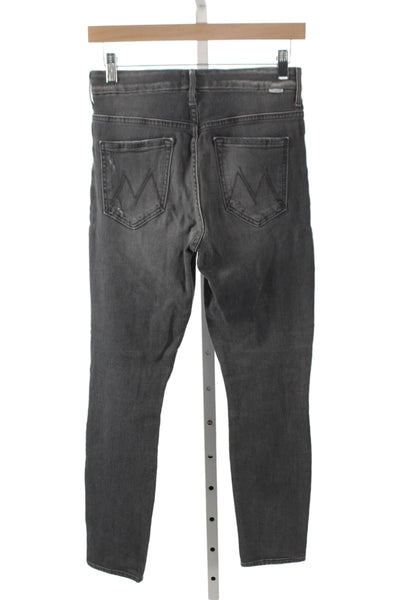 Mother Womens Skinny Ankle Jeans Dark Gray Mid Rise Cotton Stretch Size 27