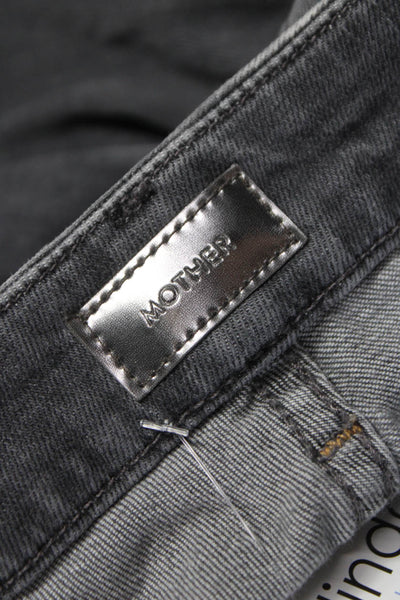 Mother Womens Skinny Ankle Jeans Dark Gray Mid Rise Cotton Stretch Size 27