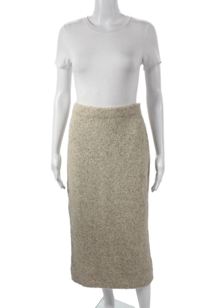 Zara Womens Straight Pencil Skirt Beige 2% Elastane Size S
