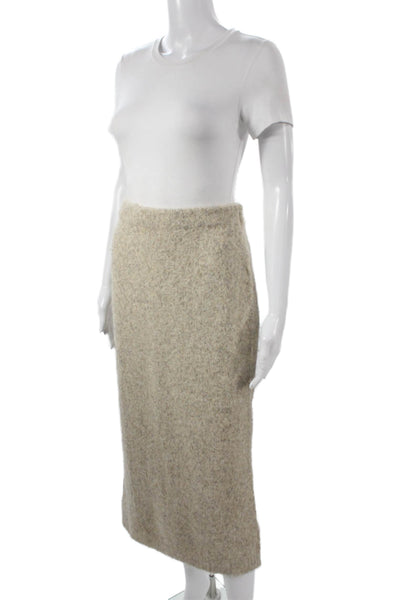 Zara Womens Straight Pencil Skirt Beige 2% Elastane Size S