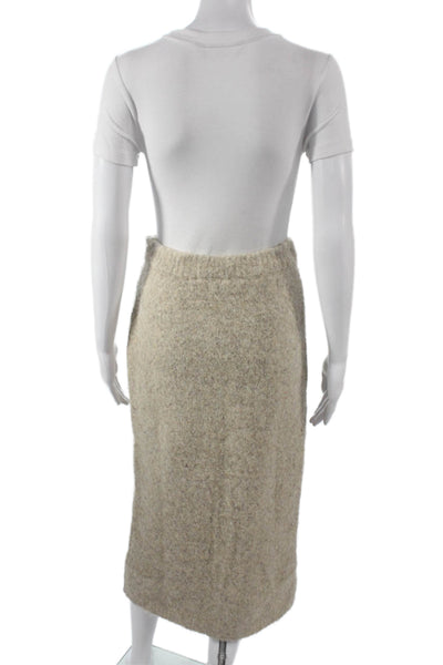 Zara Womens Straight Pencil Skirt Beige 2% Elastane Size S