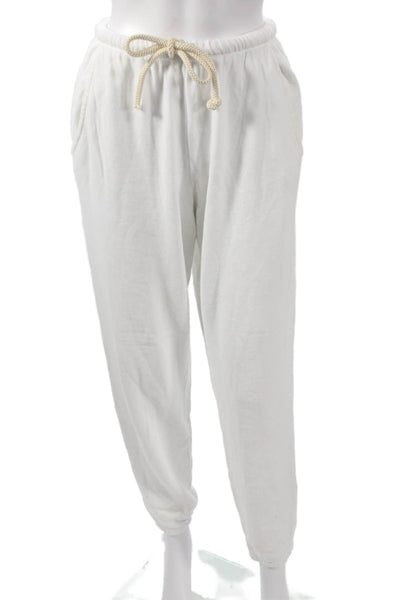 Electric & Rose Women Jogger Sweatpants White 100% Cotton Drawstring Size S