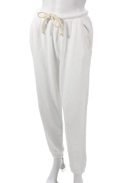 Electric & Rose Women Jogger Sweatpants White 100% Cotton Drawstring Size S