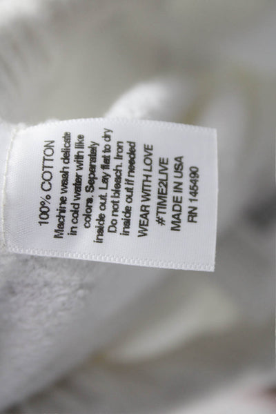 Electric & Rose Women Jogger Sweatpants White 100% Cotton Drawstring Size S