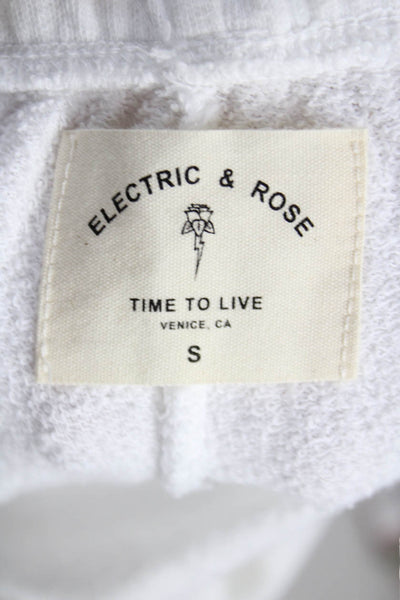 Electric & Rose Women Jogger Sweatpants White 100% Cotton Drawstring Size S