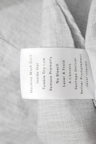 Grayson Womens Basic Collared Button-Up Long Sleeve Gray 100% Cotton Size 3
