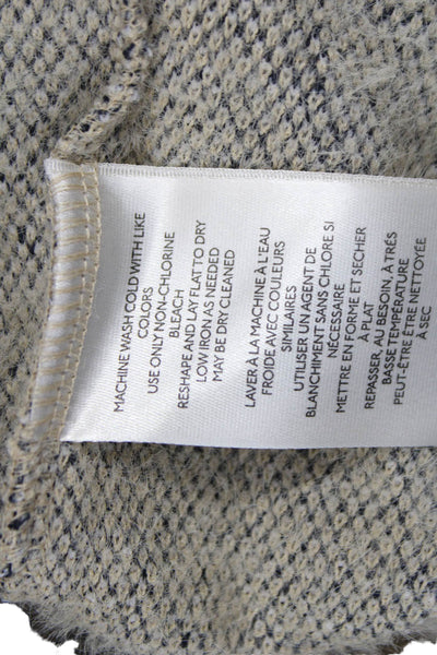 Maeve Anthropologie Unisex Beige Striped Mock Neck Pullover Long Sleeve Size S