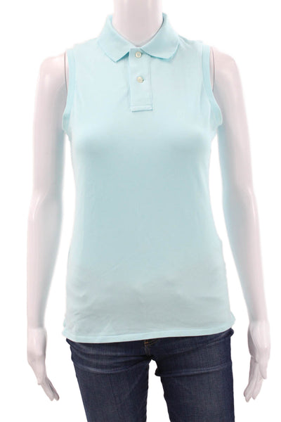Ralph Lauren Golf Womens Sleeveless Collared Polo Light Blue Size XS