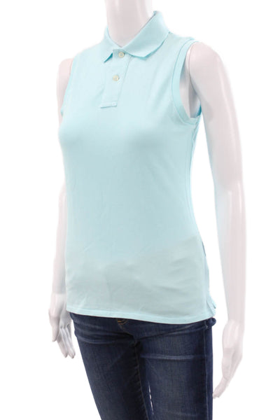 Ralph Lauren Golf Womens Sleeveless Collared Polo Light Blue Size XS