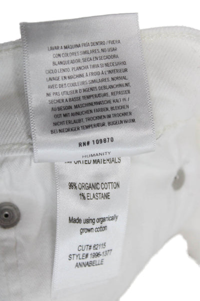 Citizens of Humanity Unisex White Organic Cotton Button Shorts Size 25