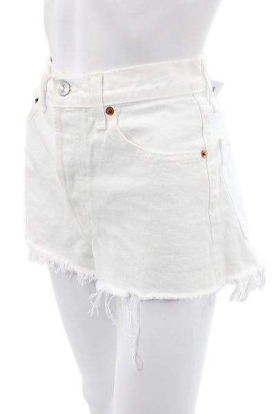 Solid & Striped X RE/DONE Unisex White 100% Cotton Beach Shorts Size 26