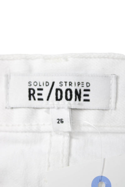 Solid & Striped X RE/DONE Unisex White 100% Cotton Beach Shorts Size 26