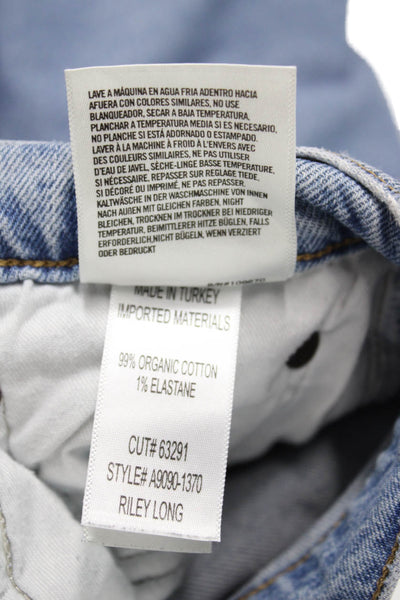Agolde Womens Mom Straight Jeans Light Blue Button Mid Rise Size 28