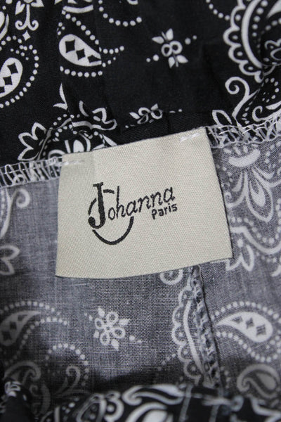 Johanna Paris Women Cropped Ankle Paisley Bohemian Black Pants Size S