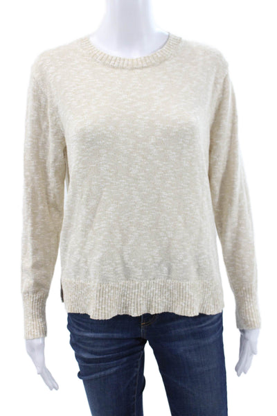J Crew Unisex Beige Crew Neck Pullover Sweater Long Sleeve Size S