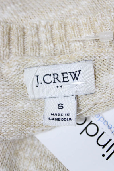 J Crew Unisex Beige Crew Neck Pullover Sweater Long Sleeve Size S