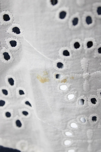 Zara Womens White Collared Button Up Blouse Long Sleeve Boho Size M