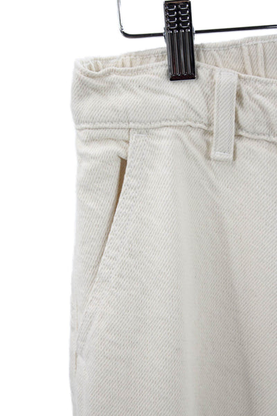 Zara Mens Jogger Pants Beige 100% Cotton Mid Rise Button Fly Size M