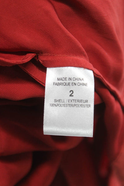 Theory Womens Shift Tank Dress Red Sleeveless Mini Round Neck Polyester Size 2