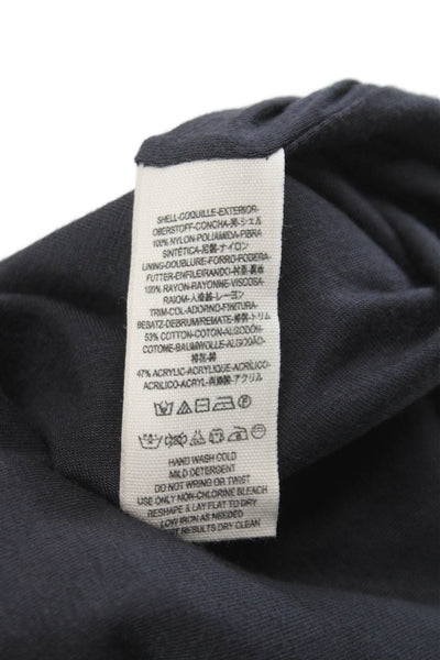 Free People Womens Bomber Jacket Black Nylon Zip Crew Neck Size S