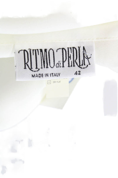 Ritmo Di Perla Women A-Line Skater Skirt White Polyester Size 42