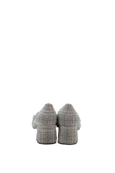 J Crew Womens Plaid Embellished Heels Pumps Black Size 6.5