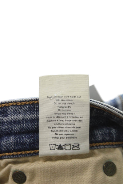 Rag & Bone Womens High Rise Ankle Cropped Skinny Jeans Blue Button Size 26