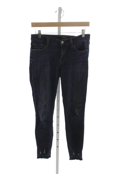 J Brand Womens Skinny Ankle Jeans Dark Blue Low Rise Size 26