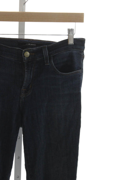 J Brand Womens Skinny Ankle Jeans Dark Blue Low Rise Size 26