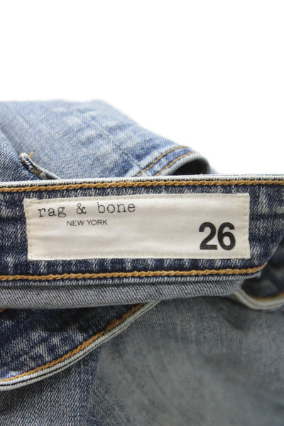 Rag & Bone Women Skinny Ankle Dark Blue High Rise Jeans Size 26