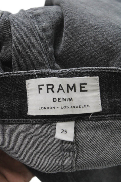 Frame Denim Women Dark Gray Skinny Ankle Jeans High Rise Size 25