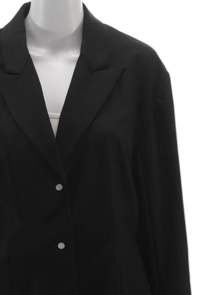 Elsa Womens Collared Black Blazer Long Sleeve Solid Size L