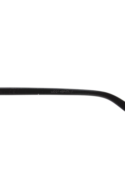 Gucci Womens Metal Frame Shield Sunglasses Black Gold GG0291S