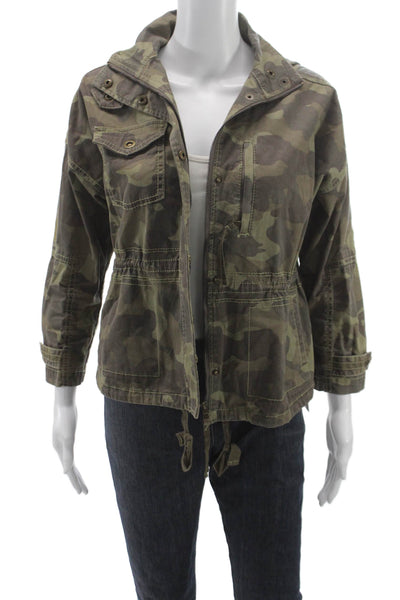 Marrakech Women Military Jacket Camouflage Green 3/4 Sleeve Petite Size XS