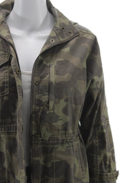 Marrakech Women Military Jacket Camouflage Green 3/4 Sleeve Petite Size XS