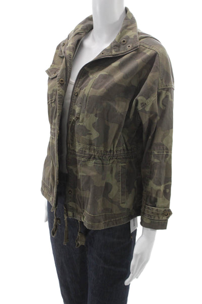 Marrakech Women Military Jacket Camouflage Green 3/4 Sleeve Petite Size XS