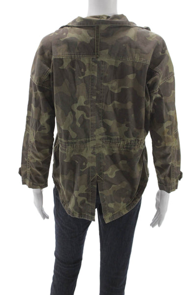 Marrakech Women Military Jacket Camouflage Green 3/4 Sleeve Petite Size XS