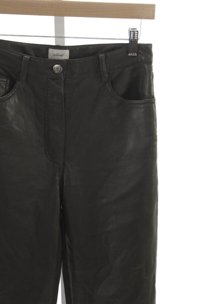 Wilfred Womens Biker Ankle Cropped Pants Dark Gray PU Size 4