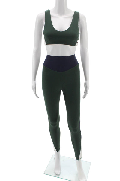 The Upside Womens Playoff Isaac Sports Bra Leggings Set Green Navy Blue Size 4