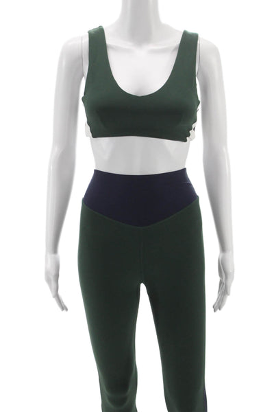 The Upside Womens Playoff Isaac Sports Bra Leggings Set Green Navy Blue Size 4