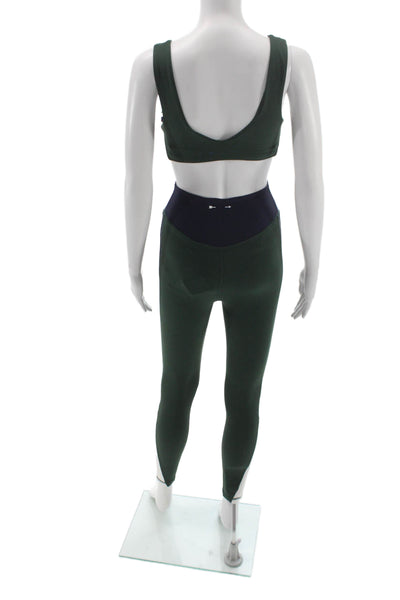 The Upside Womens Playoff Isaac Sports Bra Leggings Set Green Navy Blue Size 4