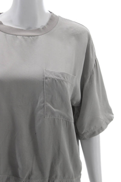 Stateside Womens Short Sleeves Blouse Pant Set Grey Size Medium